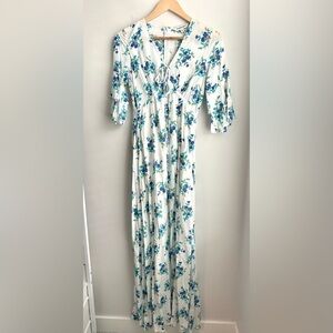 davi and dani maxi dress BLUE & PINK RIC RAC TRIM DETAIL MAXI DRESS L